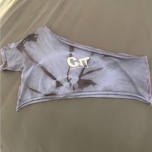Coal and terry one shoulder crop top. Never worn